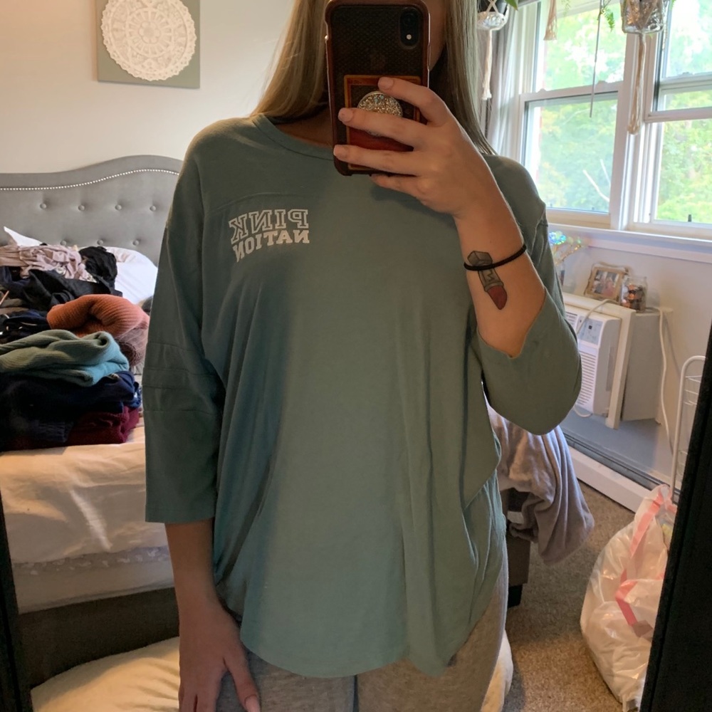 Blue PINK baseball tee